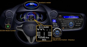 Dashboard ของ Honda insight เปลี่ยนสีได้ตามลักษณะการขับขี่