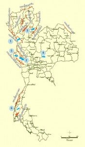 Map Thailank dams & Crustal faults EGAT กฟผ แผนที่รอยเลื่อนเปลือกโลกและเขื่อน